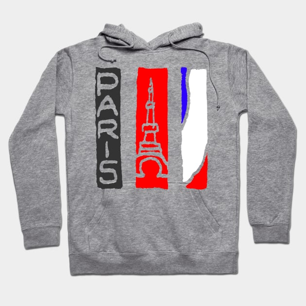 Paris Eiffel-tower French Design Hoodie by Nikokosmos